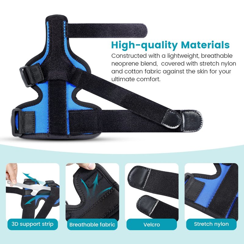 DrFinger Thumb Spica Splint Brace fit Left & Right Hand, Trigger Thumb and Wrist Support, Thumb Immobiliser for De Quervains Tenosynovitis Tendonitis, Broken Thumb Stabilizer, for Women & Men- S/M