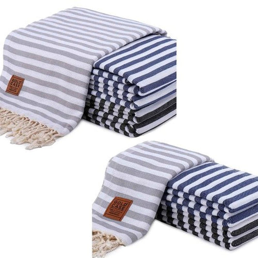 GOLD CASE HOME COLLECTION Bundle of MYRA Beach and Hand Towel - Set of 5 - Multi Dark