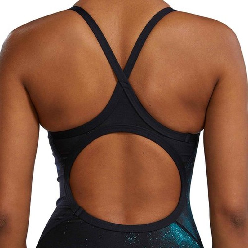 TYR Women's Durafast Elite Diamondfit Swimsuit, Blue/Green/Starborne, 30