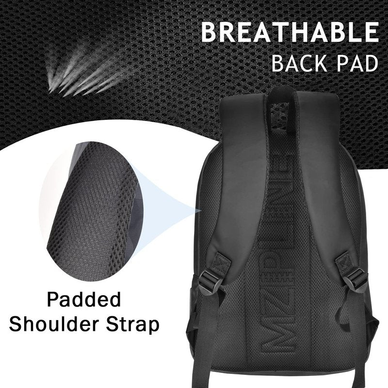 MZIPLINE Small Backpack Bag-Water Resistant Daypack Travel bag with Activated Carbon Lined for Men & Women Travel (Black)