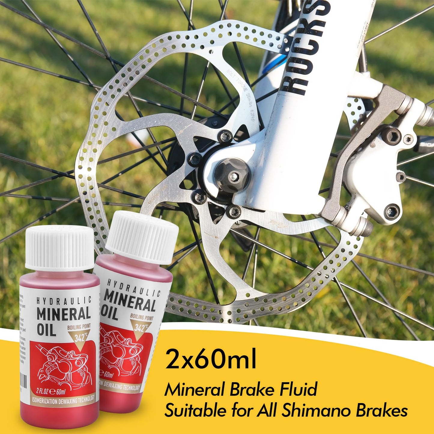 YOUMAYSTORY Brake Bleed Kit for Shimano Hydraulic Brakes, Brake Fluid Change Hydraulic Kits, Including High Performance Brake Fluid Mineral Oil 120ml