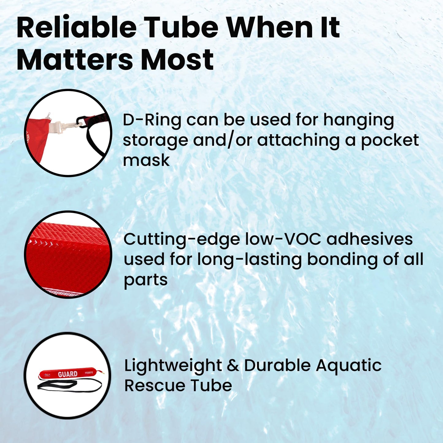 Aquamentor 40" - 50" ExoTube - Made in The USA - Lifeguard Rescue Tube, Pick Resistant Mesh Casing, Crafted for Durability, Superior Grip, and Performance in Lifesaving Emergencies