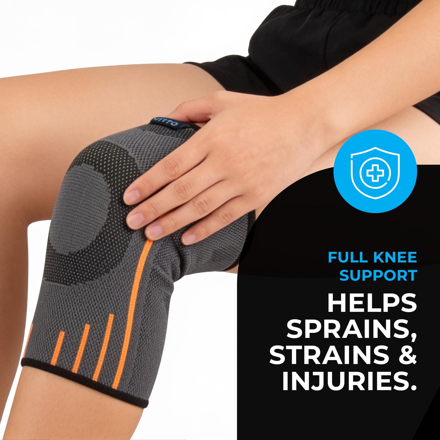 VITTO Kids Knee Brace - Osgood Schlatter Knee Brace Youth, Compression Sleeve for Boys and Girls from 4-14 years old (L)