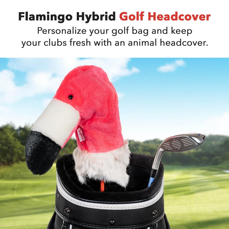 Daphne's Headcovers Flamingo Hybrid Headcover | Premium Hybrid and Fairway Wood Headcovers | Funny Golf Club Covers | Stylish Protection for Club | Men's Golf Gear | Hybrid Headcover for Men and Women