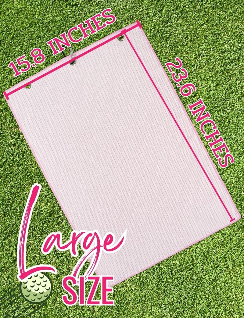 CybGene Microfiber Golf Towel for Women, 16'x 24', Pink - Initial A
