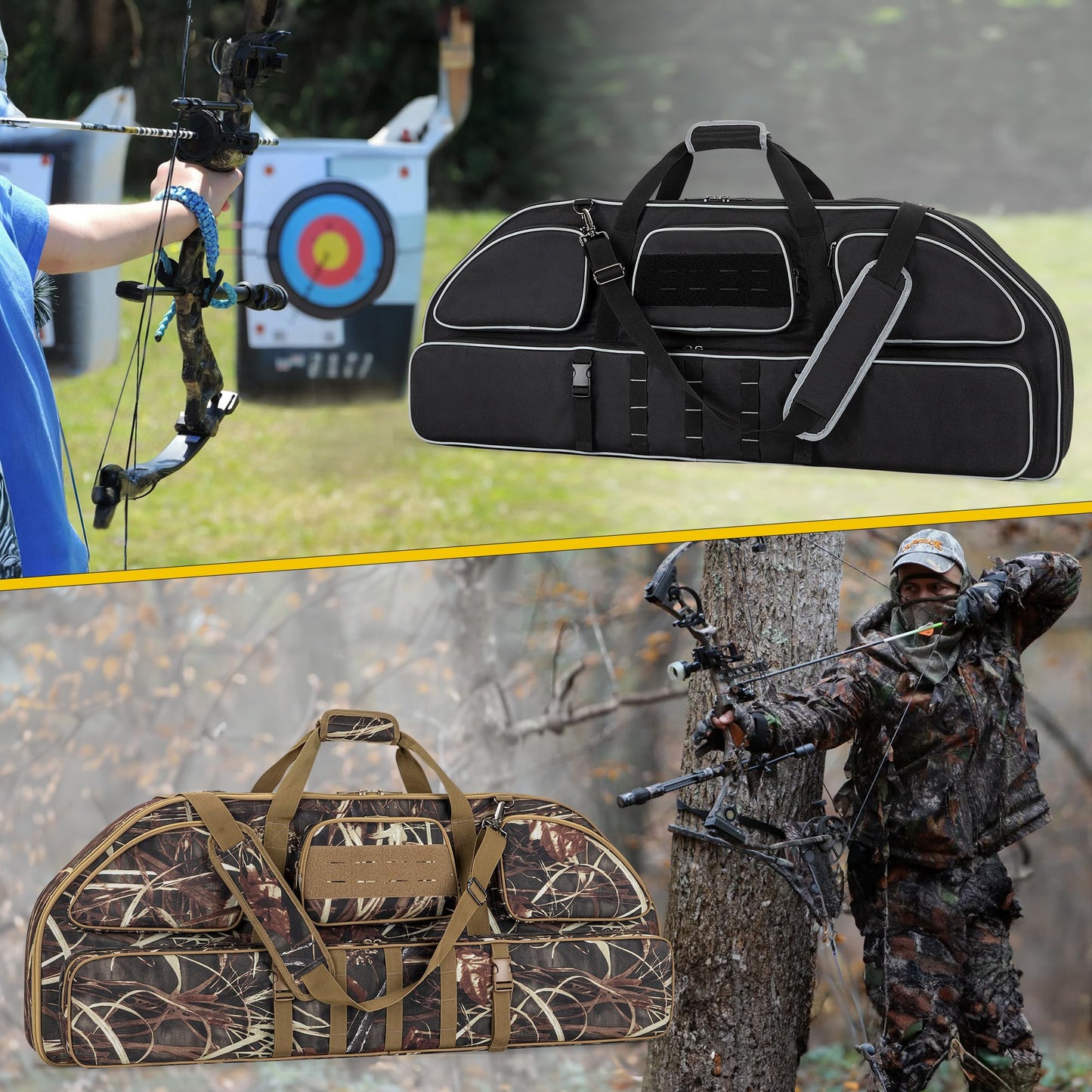 Smasrob Soft Bow Case, Compound Bow Bag with Arrow Pocket, Camouflage