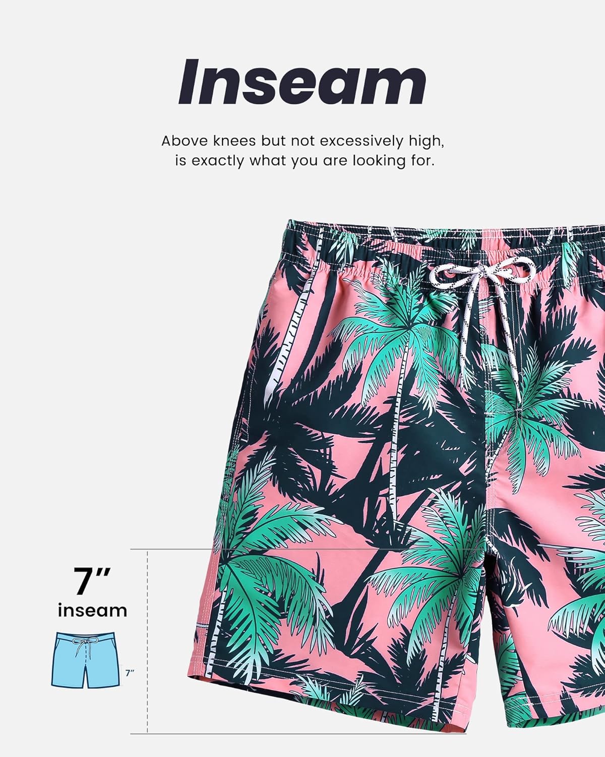 Men's Swim Trunks - Quick Dry Swim Shorts with Mesh Lining | 7-Inch Funny Bathing Suits