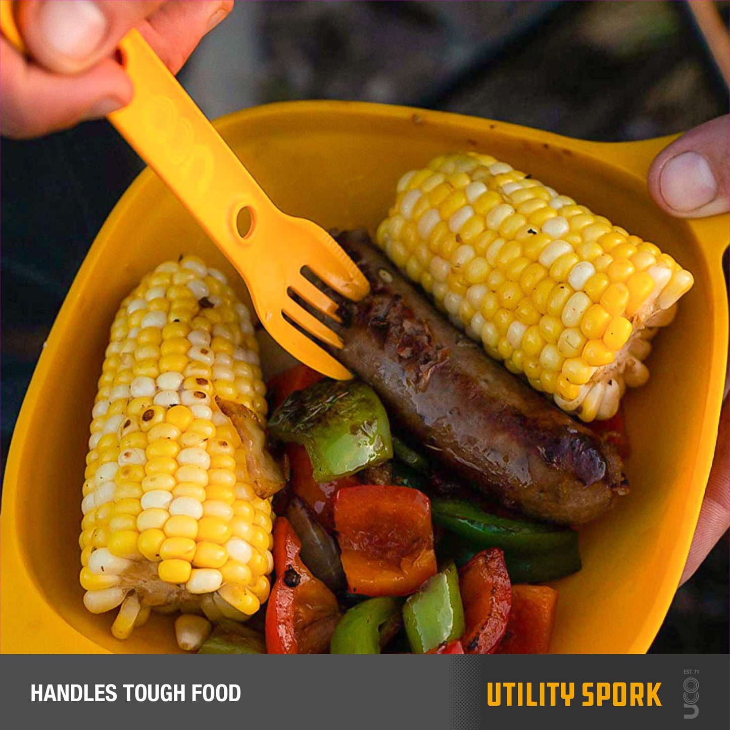 UCO Utility Spork 3-in-1 Combo Nylon Spoon-Fork-Knife Utensil, 4-Pack