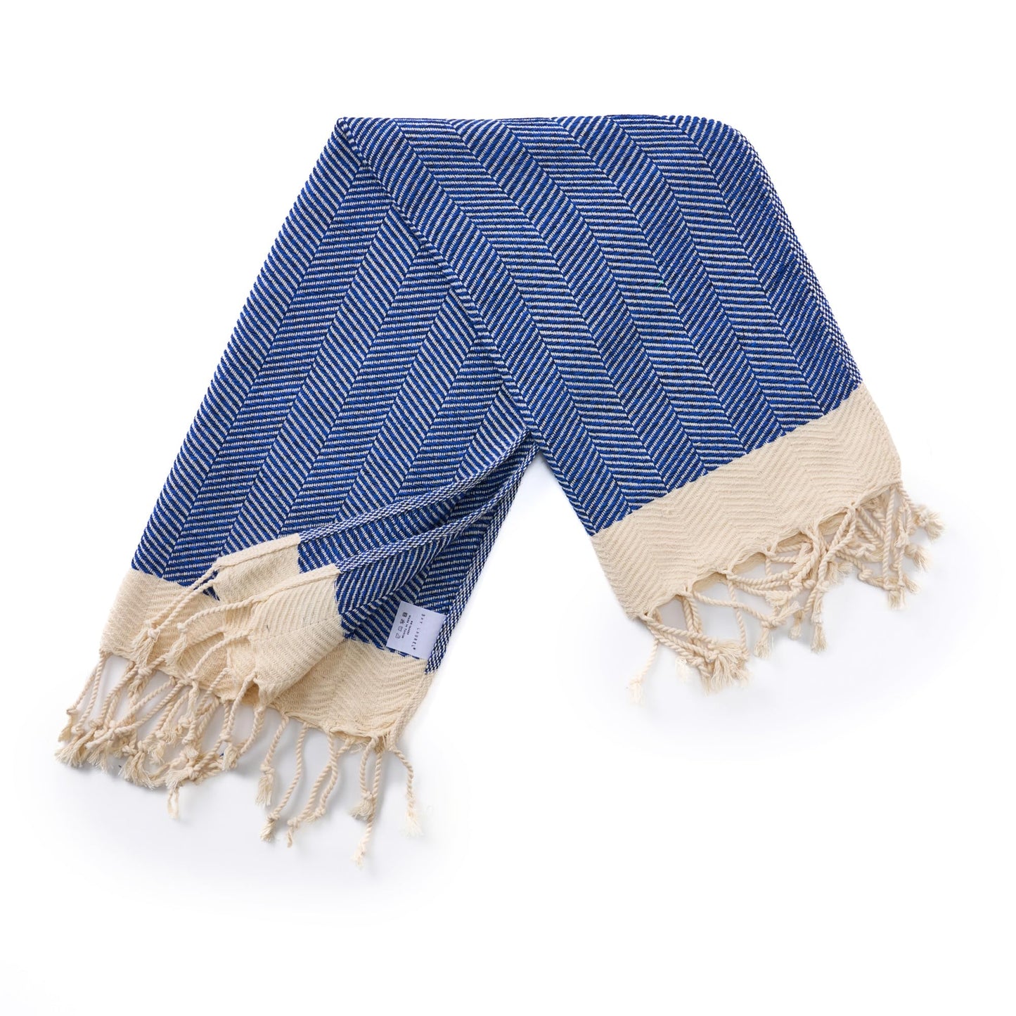 BAY LAUREL Turkish Hand Towel – Pack of 2 | Soft & Absorbent Decorative Towels for Bathroom, Hand, Face, Hair, Gym, Yoga, SPA, Kitchen & Tea | Boho Decor (Azure, Herringbone 15x26 Inches (Set of 2)