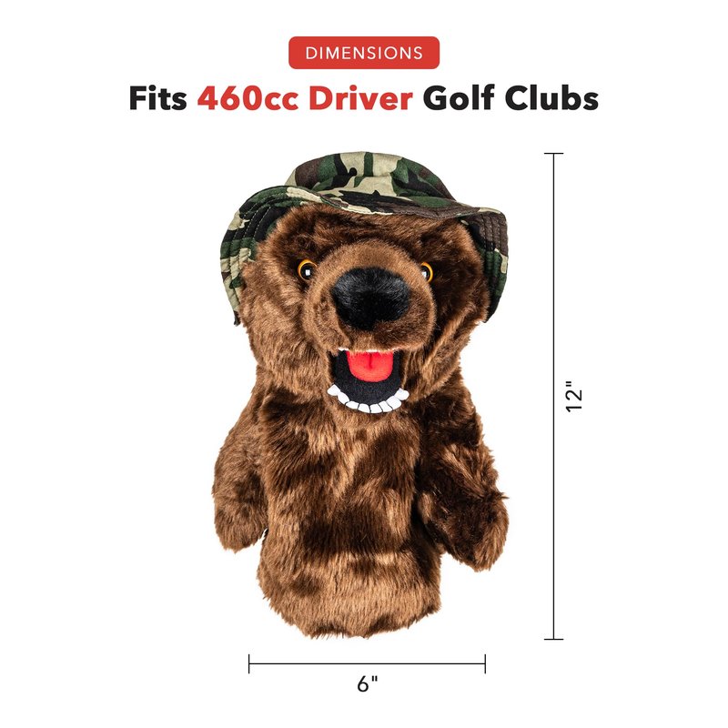 Daphne's Headcovers Military Bear Driver Headcover | Premium Driver Headcovers | Funny Golf Club Covers | Stylish Protection for Your Clubs | Men's Golf Gear | Driver Headcover for Men and Women
