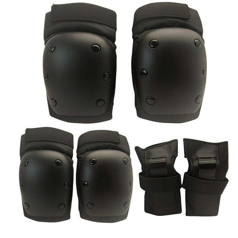 SHENMOREN Kids/Adult/Youth Knee Pads Elbow Pads Wrist Guards for Kids,Knee Pads for Women 6 in 1 Protective Gear Set for Skateboarding Biking Roller Skating Cycling Outdoor Black (Medium)