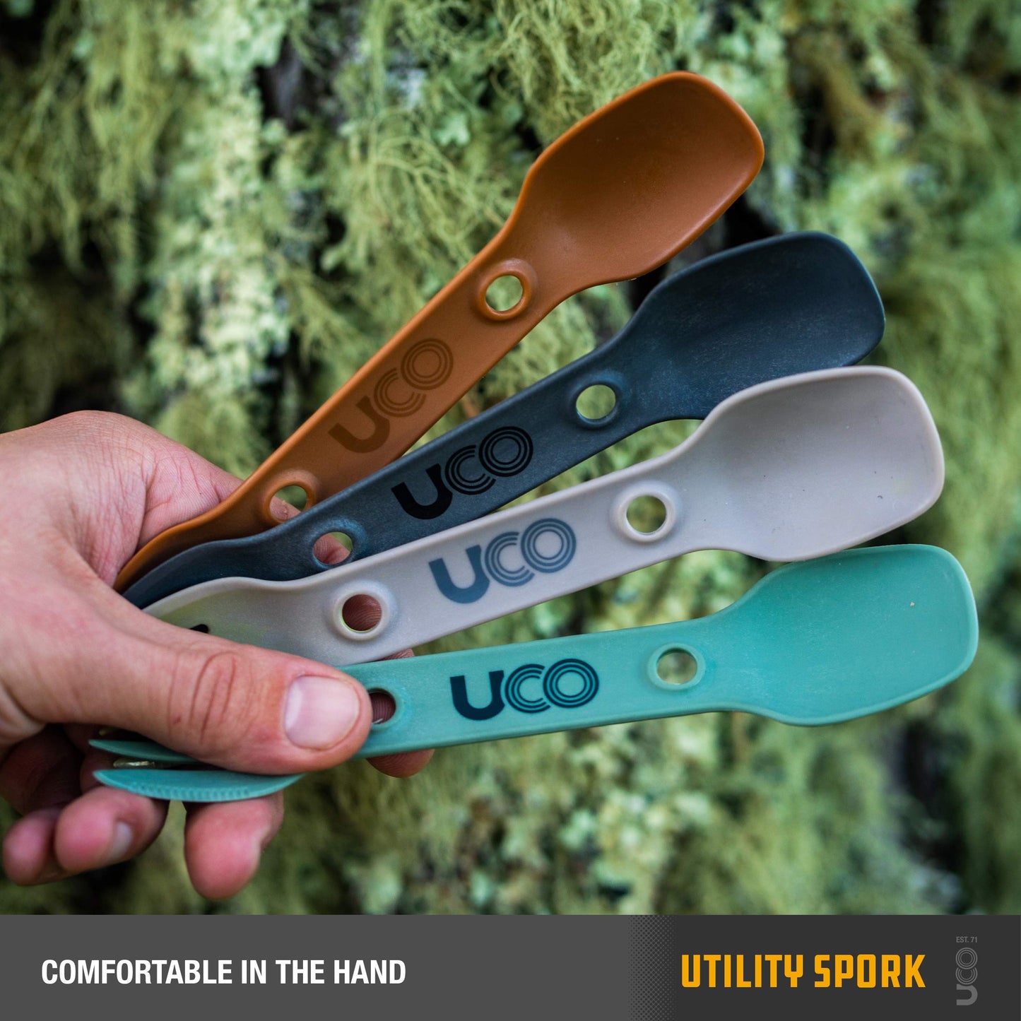 UCO Utility Spork 3-in-1 Combo Nylon Spoon-Fork-Knife Utensil, 4-Pack