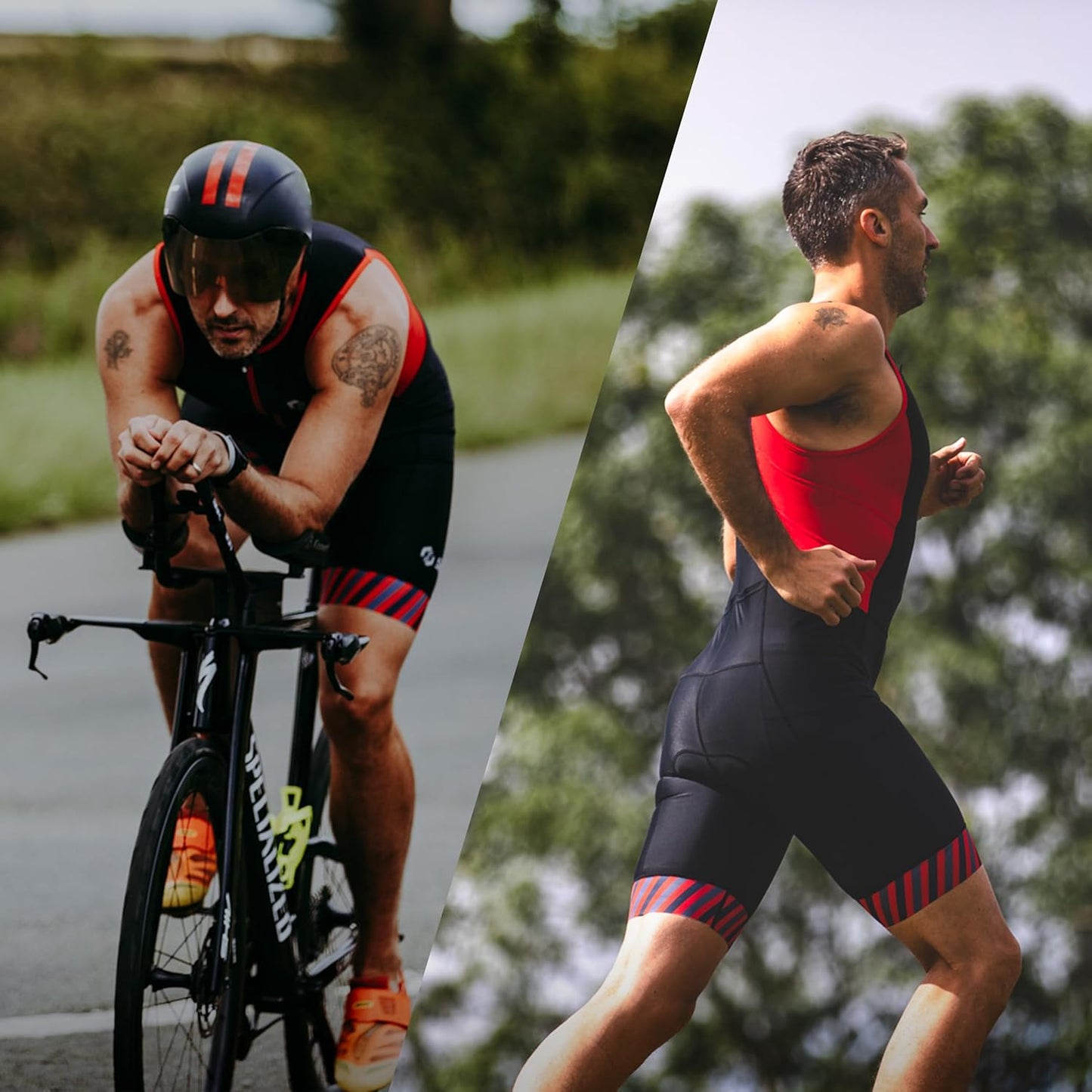 Men's Triathlon Suit - Solid Black Sleeveless Trisuit | Lightweight Race Apparel for Optimal Performance