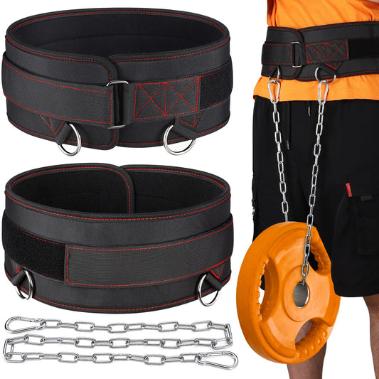 TOBWOLF Dip Belt with 36 Inches Steel Chain, Adjustable Dipping Powerlifting Belt Added Weight Training, Heavy Duty Weight Lifting Dip Belts for Gym Training Bodybuilding Powerlifting Fitness Workout