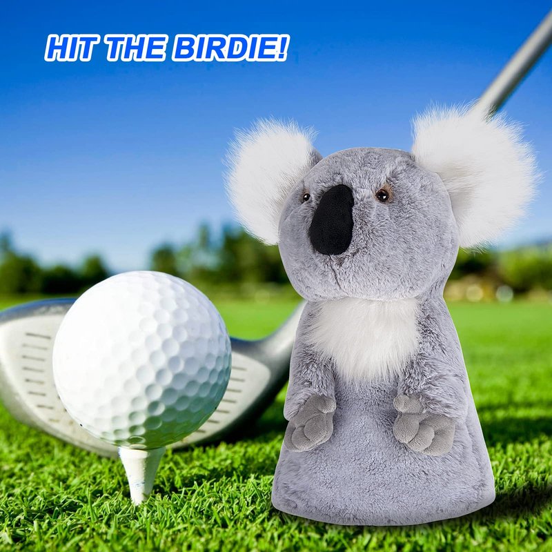 Cozion Golf Club Covers, Koala Golf Club Head Cover for Woods, Plush Animal Golf Club Covers Funny Driver Headcover for Men, Women & Kids
