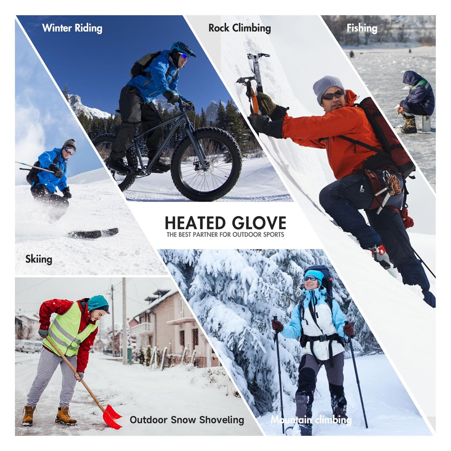 Heated Glove Liners for Men Women Winter Rechargeable Electric Battery Heating Thin Gloves, Heated Gloves for Riding Ski Snowboarding Hiking Cycling Hunting Arthritis (Black (Thin-Upgrade), M)