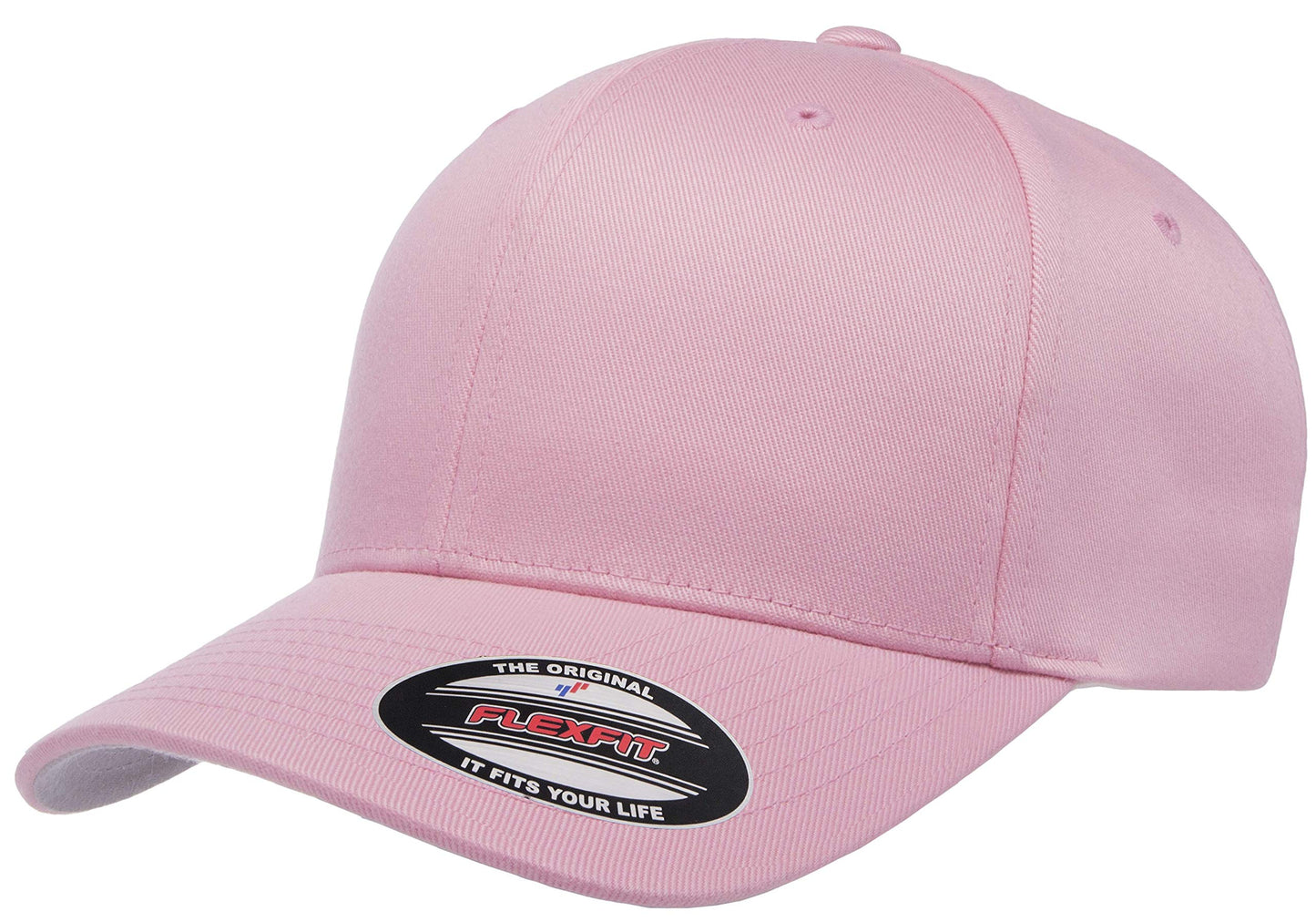 Flexfit Men's Wooly Combed Twill Fitted Baseball Cap, Pink, Small-Medium