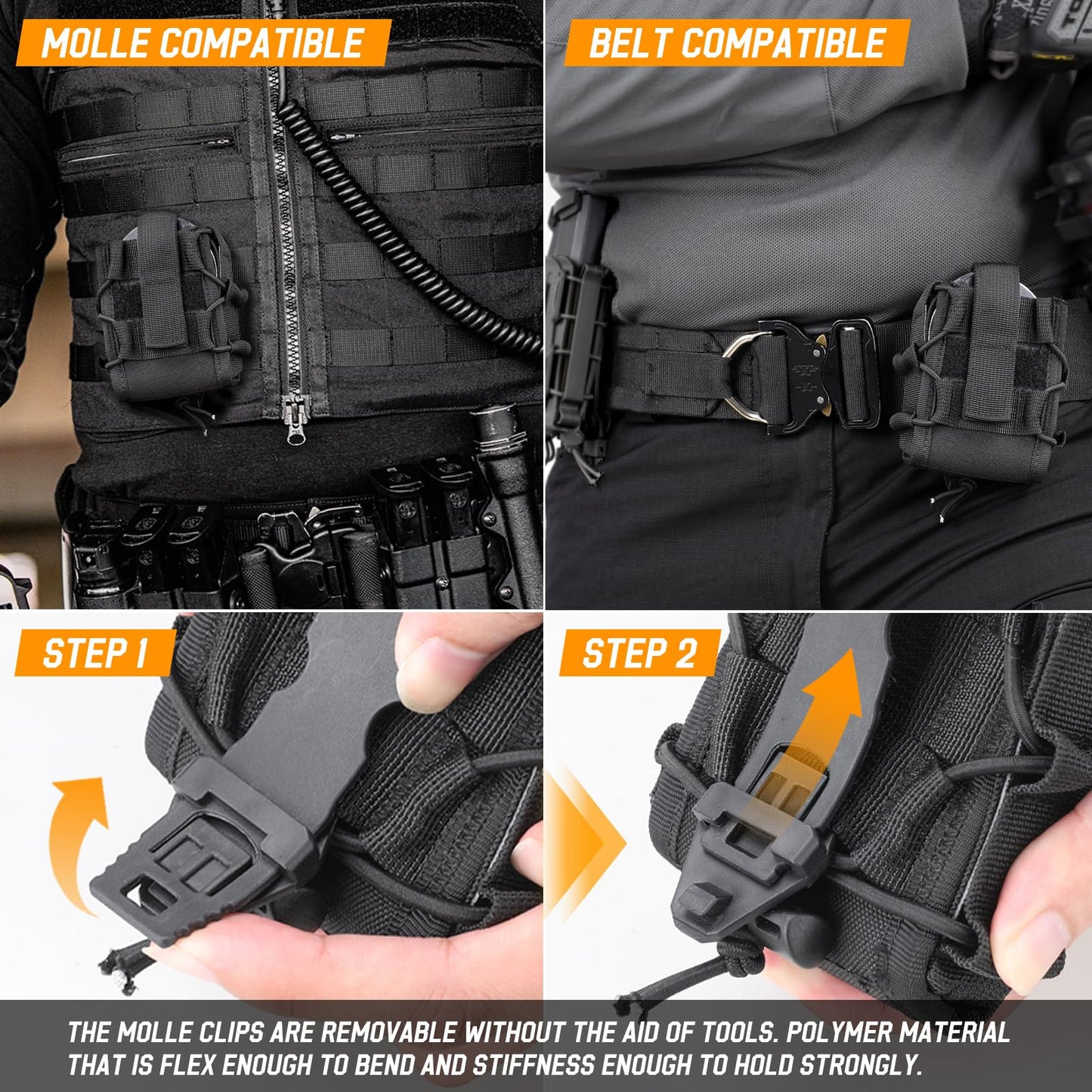 Molle Handcuff Holster, Handcuff Pouch for Duty Belt/Police Vest