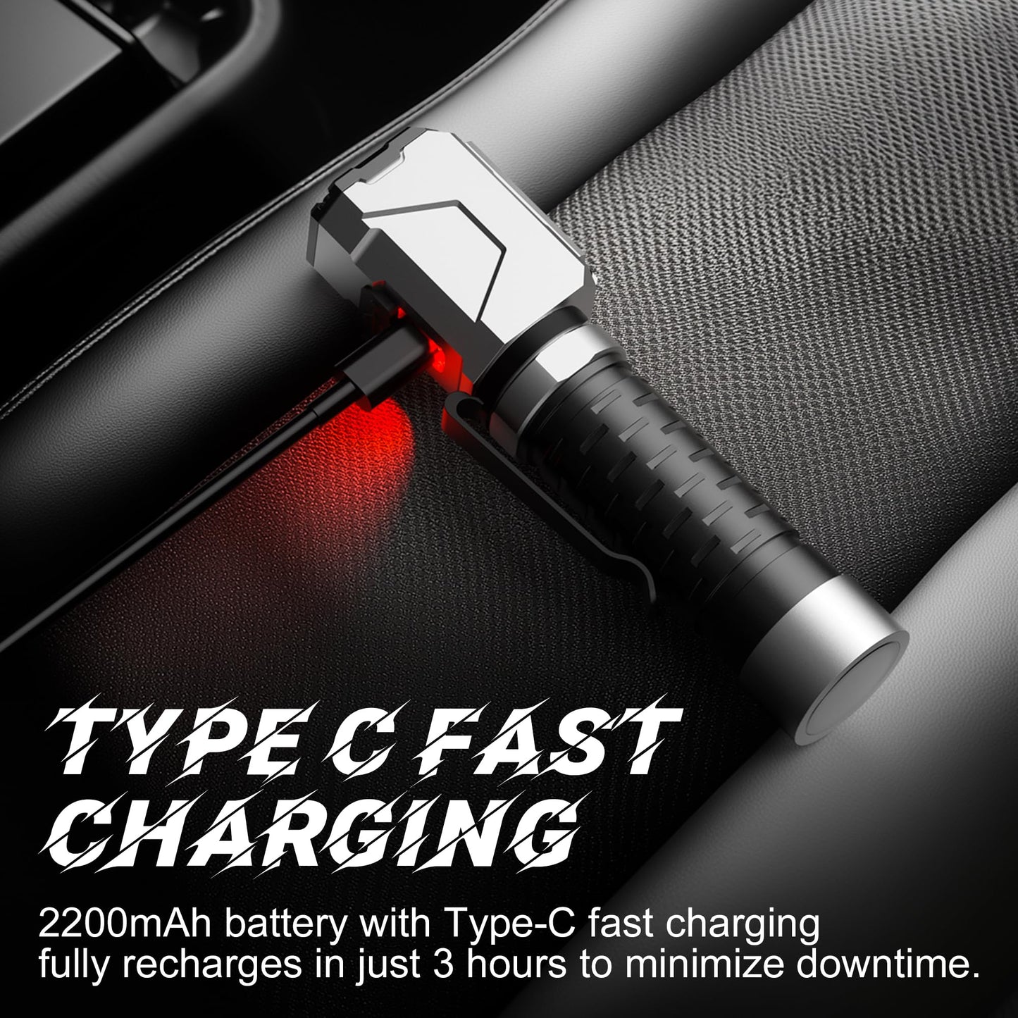 Anhay 2000LM Rechargeable EDC Flashlight, Magnetic Pocket Flashlight with Red Green Light, 5 Modes LED & COB Floodlight, Mini Flashlight for Camping, Hiking, Emergency, Home Use
