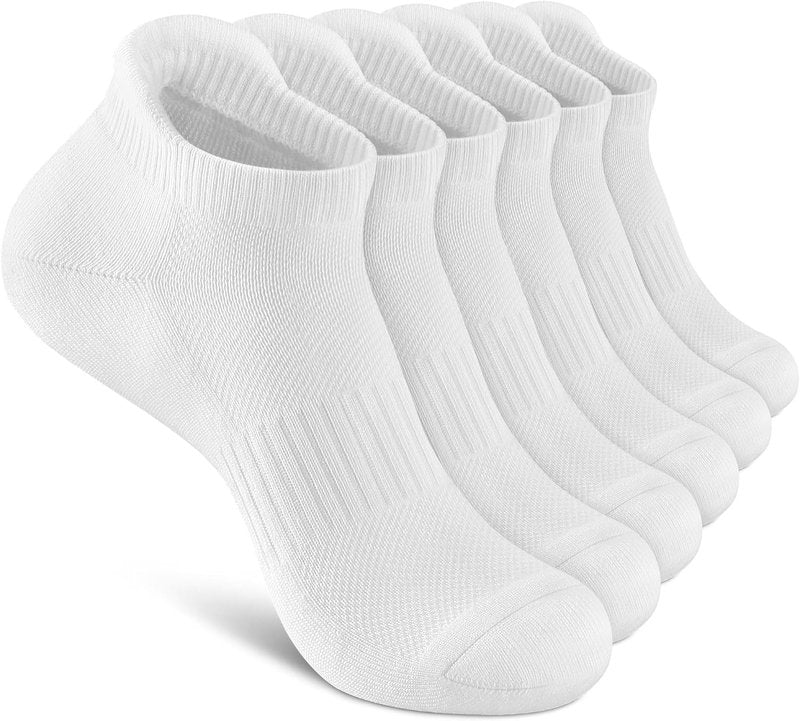 Ankle Athletic Running Socks - Breathable Cushioned Low Cut Sports Socks for Men & Women | 6 Pairs