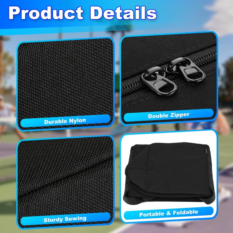 Easecos Pickleball Net Set Carry Bag Portable Pickle Ball Equipment Storage Bag Foldable Badminton Net System Replacement Bag Heavy Duty Zipper Duffle Bag for Indoor Outdoor Driveway Backyard, NO Net