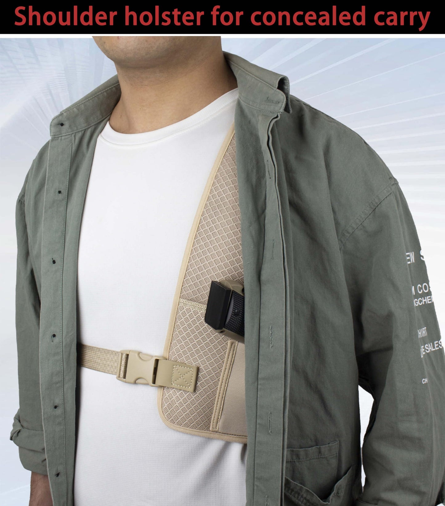 Universal Shoulder Holster for Men,Chest Holster for Pistols Fit 1911, Glock 17/19/23 and Most Kinds of Pistols- for Right Hand use