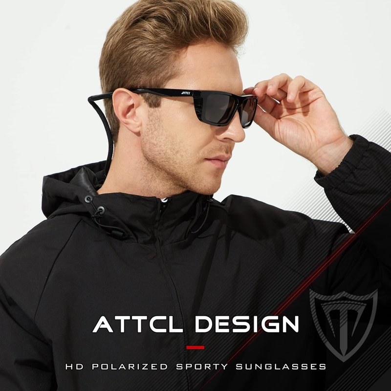 ATTCL Bundles Sports Polarized Sunglasses For Men Women Cycling Driving Fishing: (5001-black)+(1124-black)