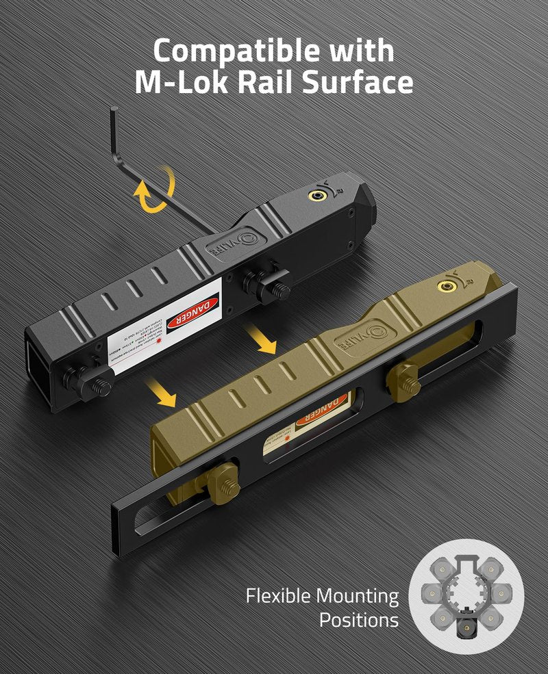CVLIFE Laser Sight for Rifle, Red/IR/Green Laser Sight Compatible with M-Lok Rail Surface, Ultra Low-Profile Laser for Guns, Rechargeable M-Lok Laser with Strobe Function