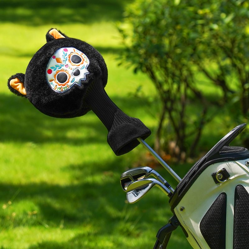 Craftsman Golf Club Cover Sugar Skull Cat Driver Headcover Golf Head Cover for Driver Day of The Dead Golf Club Head Cover Golf Gift