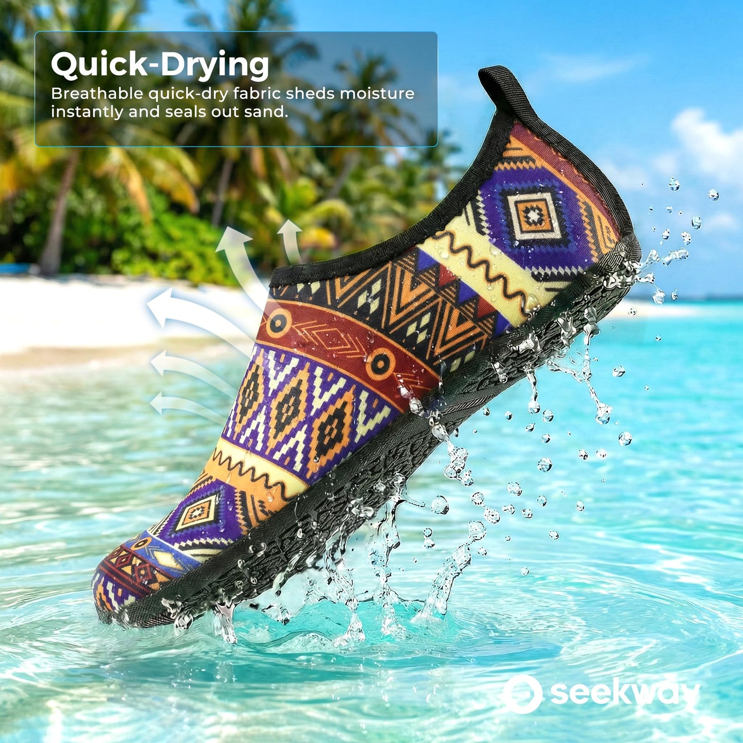 SEEKWAY Water Shoes Barefoot Aqua Socks Quick-Dry Non Slip Shoes for Beach Swim Pool River Boating Surf Women Men Bird SK002(U)