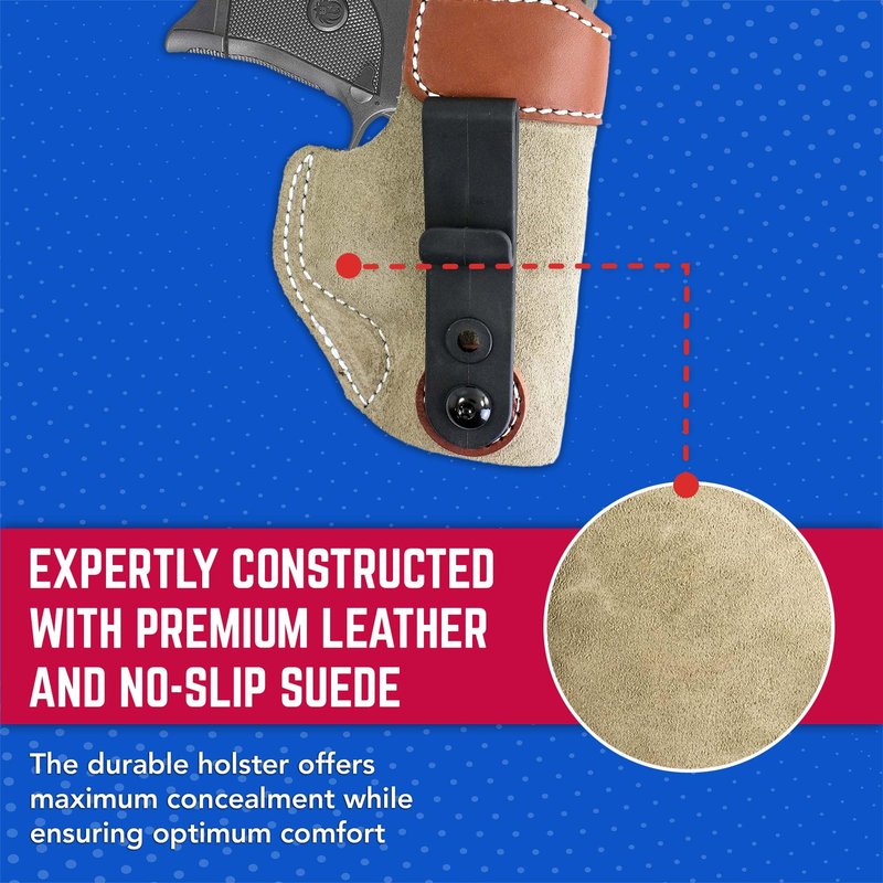 DeSantis Sof-Tuck IWB Holster- IWB Holster, Conceal Carry Gun Holster, Compact Holster, Compatible with Ruger LC9, EC9S, Kahr P45, PM45, Taurus 709 SLIM, S/A XDS MOD 2 3.3"" - Right Hand Draw, Tan