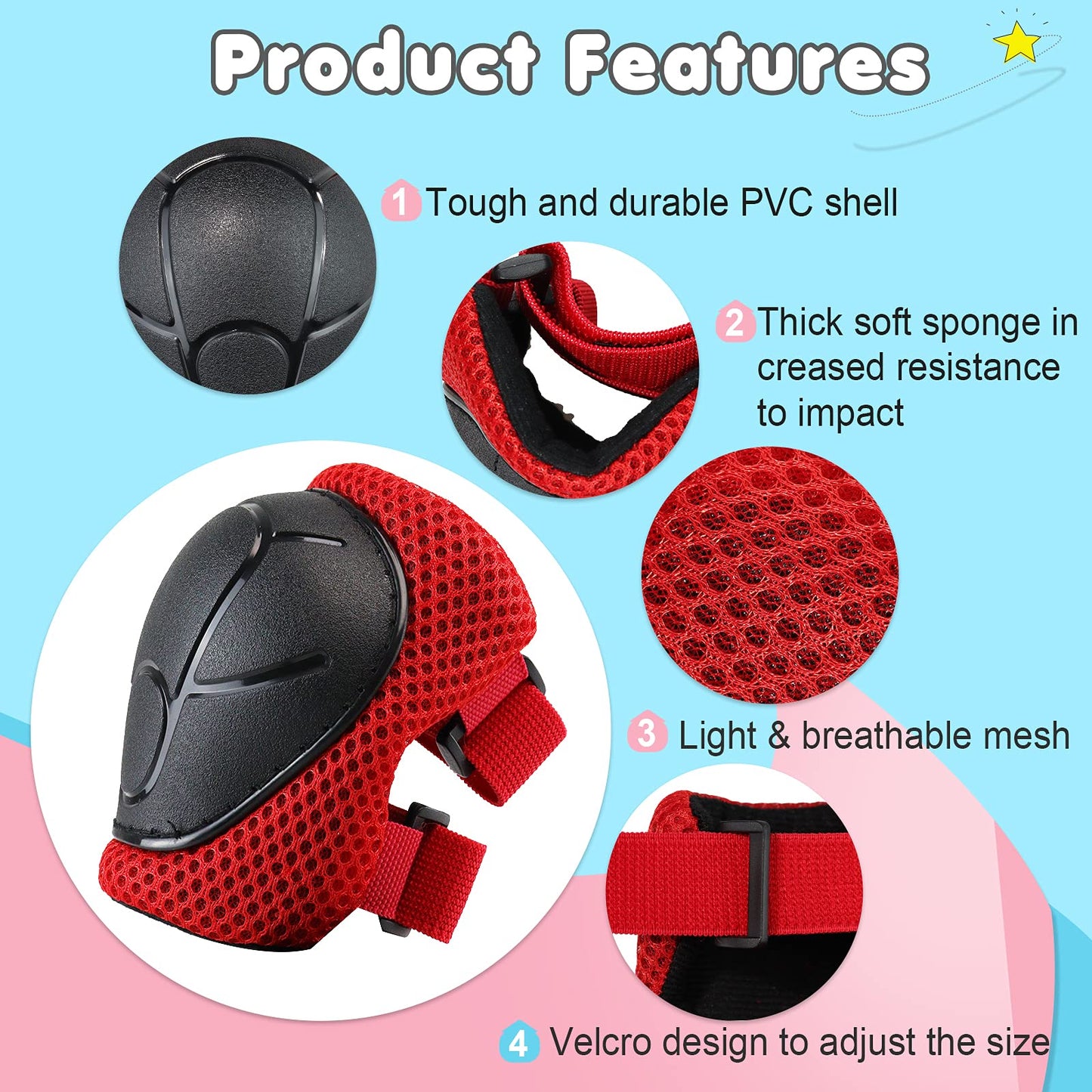 Kids Bike Helmet for Kids 3-5/5-8/8-14 Adjustable Toddler Helmets 2-4 Years with Knee Pads for Kids GirlsBoys Youth Skateboard Bicycle Helmet for Scooter Roller Skating Balance Bike