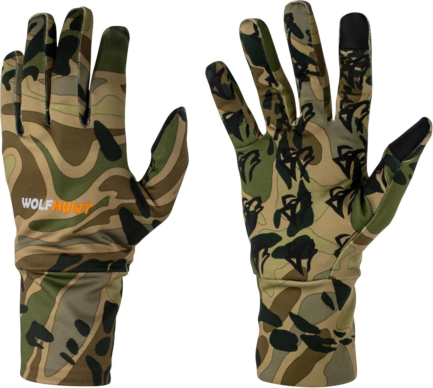 WOLFHUNT Camouflage Hunting Gloves - Lightweight Full Finger Design | Anti-Slip Touch Screen for Men & Women