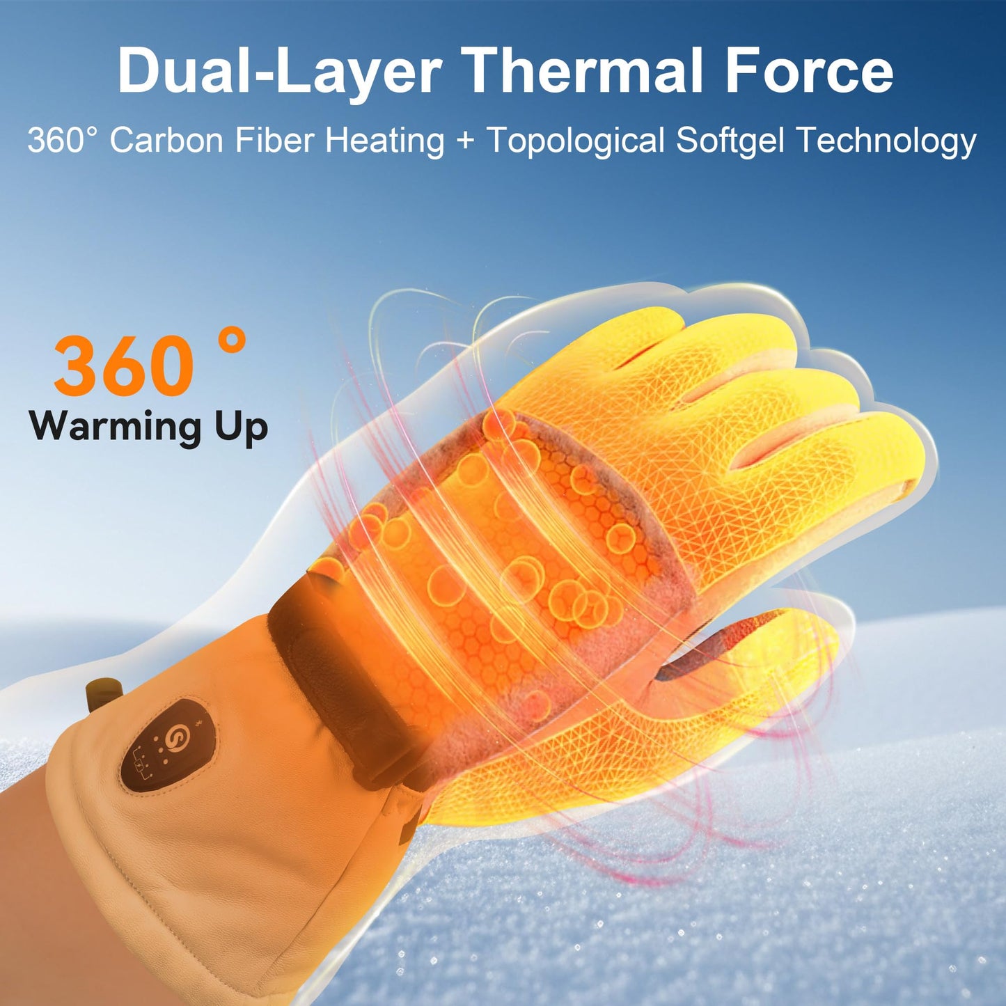 SAVIOR HEAT Heated Gloves for Men Women, EH 8 Pro Electric Leather Ski Gloves for Extreme Cold -5℉, Aero-Grade Aerogel 3M Insulation, 3000mAh Rechargeable Battery Waterproof for Skiers (X-Large)