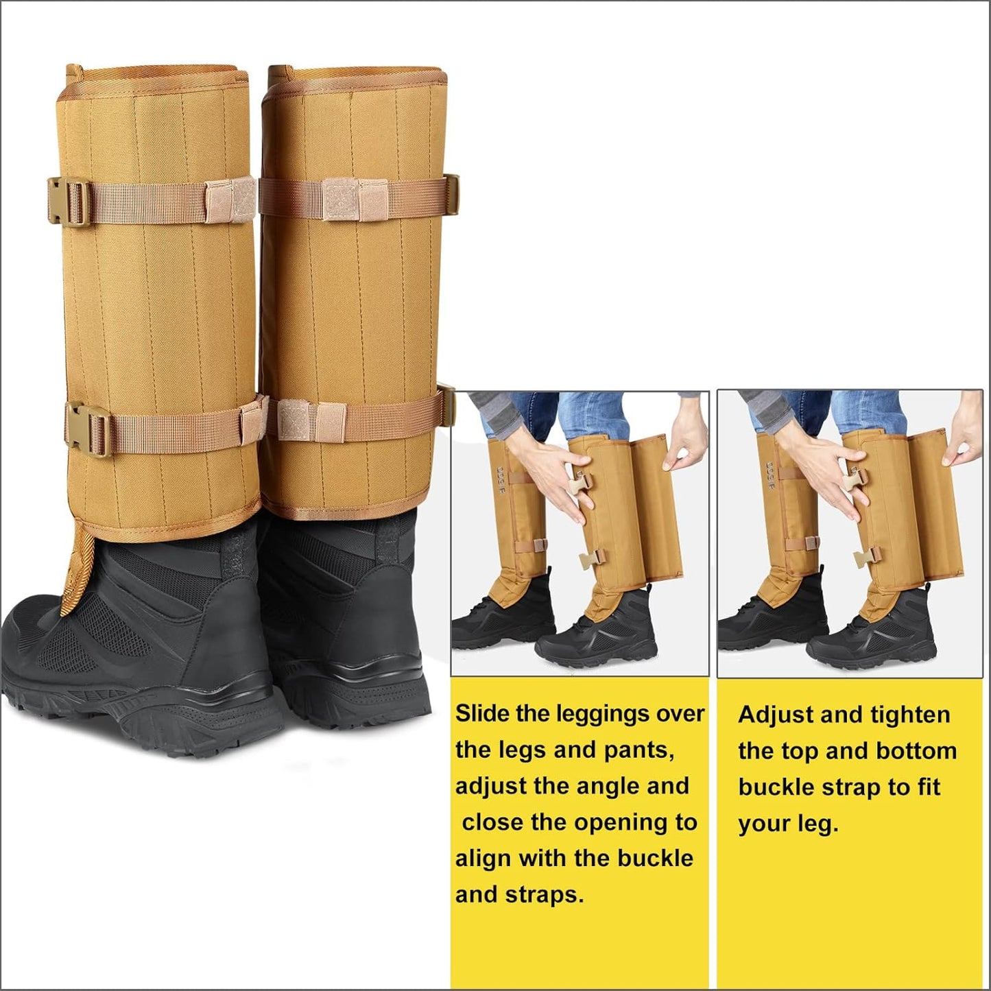 QOGIR Snake Gaiters - Full Protection Against Snake Bites | Long Fit Camo & Short Fit Mud Options