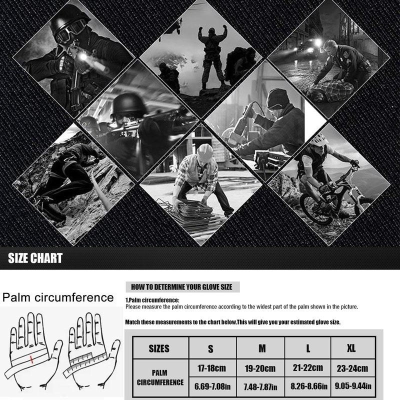 Nswern Tactical Gloves for Men Touchscreen Motorcycle Gloves with Hard Shell Leather Palm Padding for Outdoor Sports Motorcycle Cycling Tactical Airsoft Paintball Hunting Hiking Camping Climbing Black