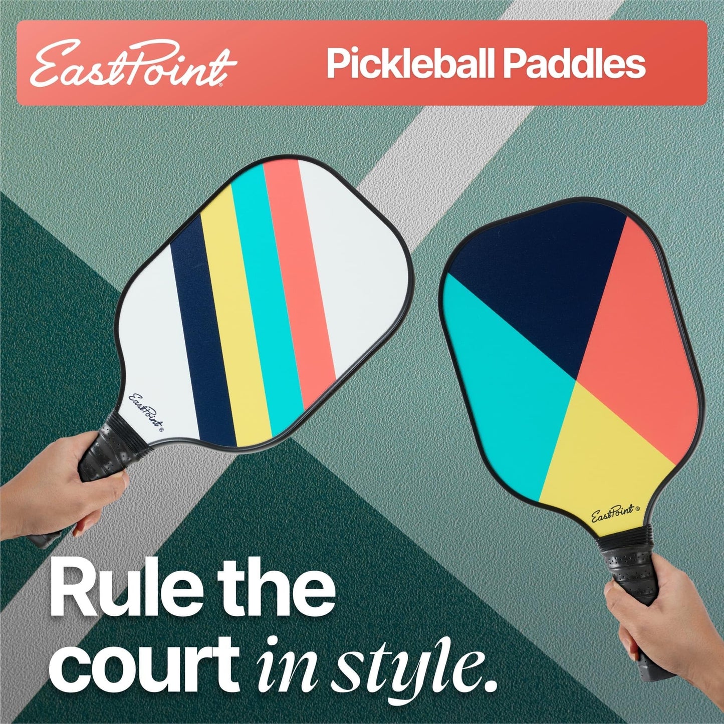 EastPoint 4-Player Fiberglass Pickleball Paddle Set