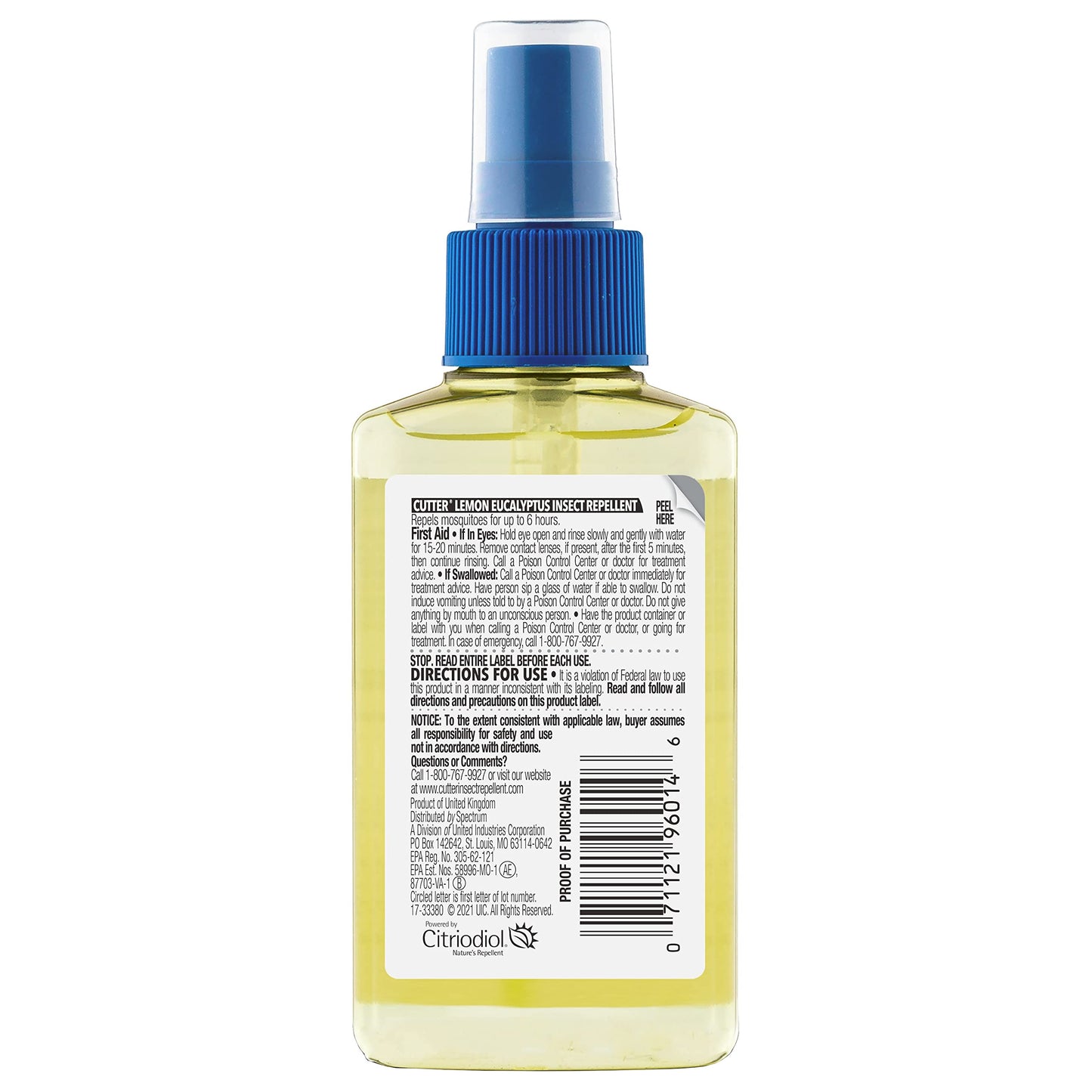 Cutter Lemon Eucalyptus Insect Repellent 4 Ounces, DEET-Free Pump Spray, 6 Pack