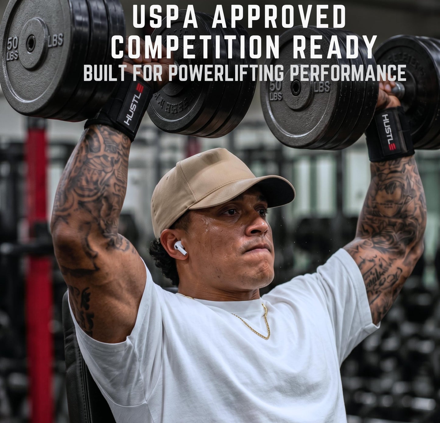 Hustle Athletics Wrist Wraps for Weightlifting - 18" & 12" Premium Wrist Support Weight Lifting Wraps to Lift Heavier & Train Harder - Heavy Duty Powerlifting & Bench Press Gym Straps for Men & Women