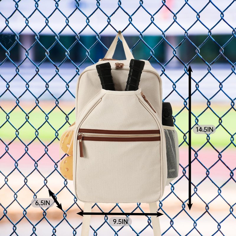 DYSHAYEN Pickleball Backpack, Pickleball Bags for Women, Pickle Ball Paddle Bag Fits 2 Paddles, Best Pickleball Accessories, Pickleball Gifts for Women （Beige）