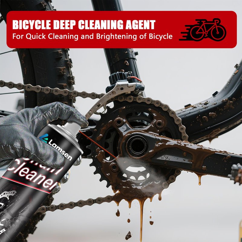 Lamsen Chain Cleaner Kit, Professional Bike Chain Cleaner Set, Motorcycle Cleaning Kit with Chain Cleaner & Chain Lube Including Brushes and Gloves for Cleaning and Maintain All Bicycles (1 Pack)