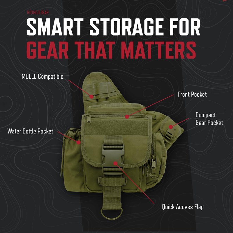 Rothco Advanced Tactical Bag - Durable EDC Shoulder Bag with Discreet Utility Storage, Coyote Brown