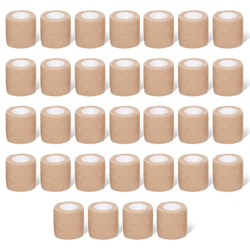 JHGIC Self Adhesive Bandage Wrap,Bandage Tape,Medical Tape,Vet Tape,Athletic Tape Gauze,for First Aid,Sports, Wrist, Ankle (Skin Color, 2inch*32rolls)