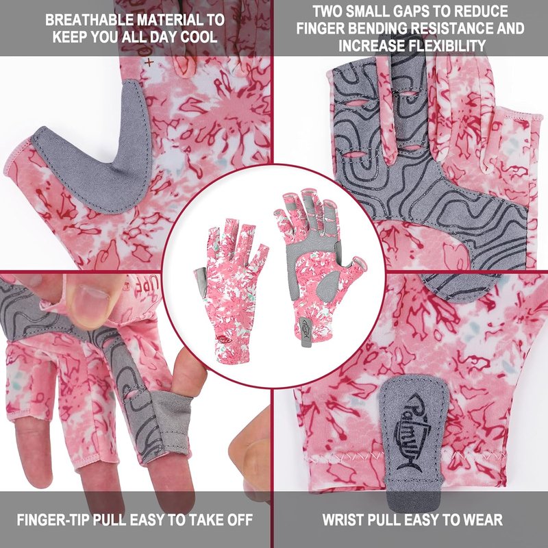 Palmyth UV Protection Fishing Gloves - Fingerless UPF50+ Sun Gloves for Kayaking, Hiking & Paddling | Unisex