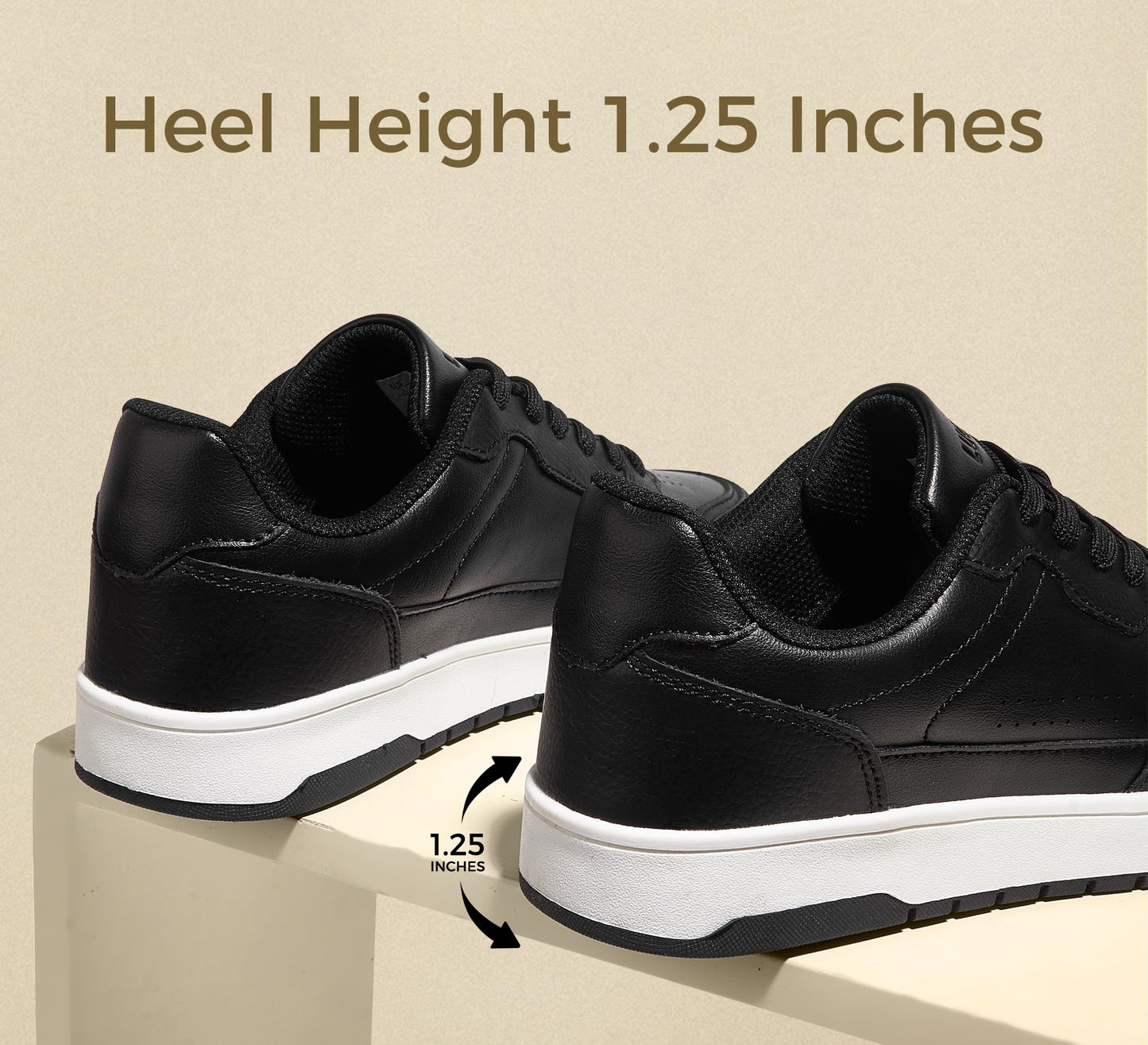 LUCKY STEP Men's Fashion Sneakers Lace Up Casual Low Top Anti-Slip Tennis Skateboard Basketball Walking Shoes(Black,10)