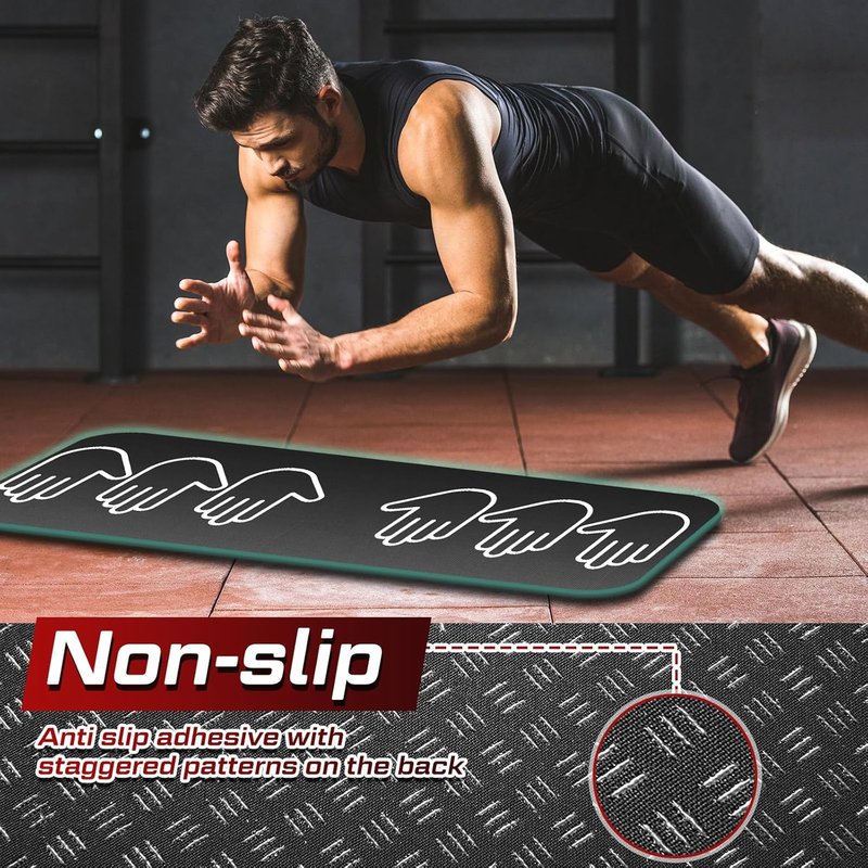 Fitness Workout Push-Up Rollers - Non-Slip Exercise Mat with Hand Placement Marks | 31.5 x 13.8 Inch Portable Home Gym Equipment