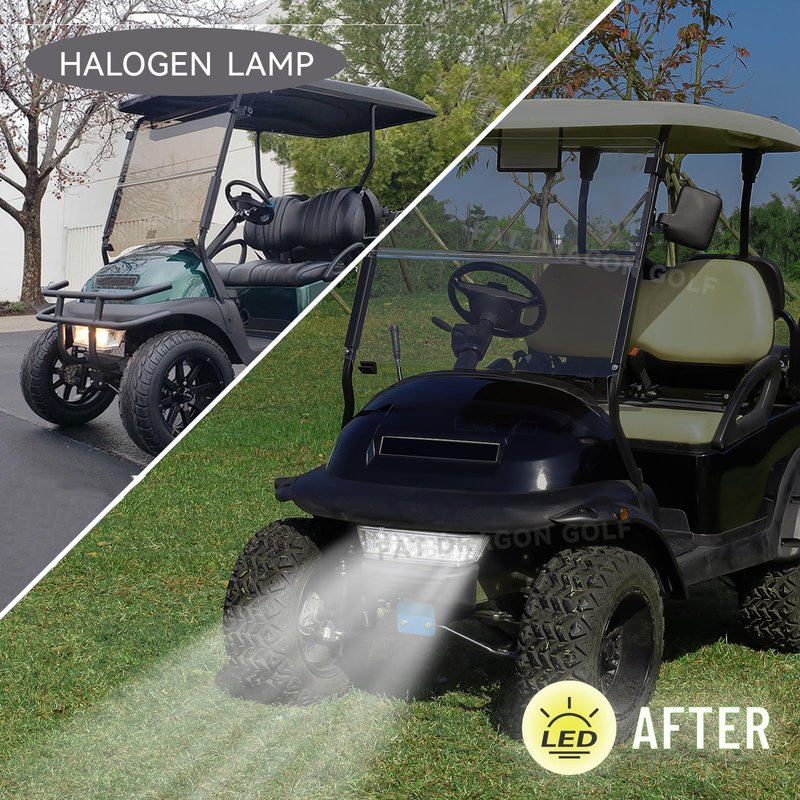 Panglong Golf Cart LED Headlight Bar, 12V Front Replace Head Light Bar, Suitable for 2004-Up Club Car Precedent with Front Head Light Electric and Gas Models, Replaces OEM# 102524801,1025248-01