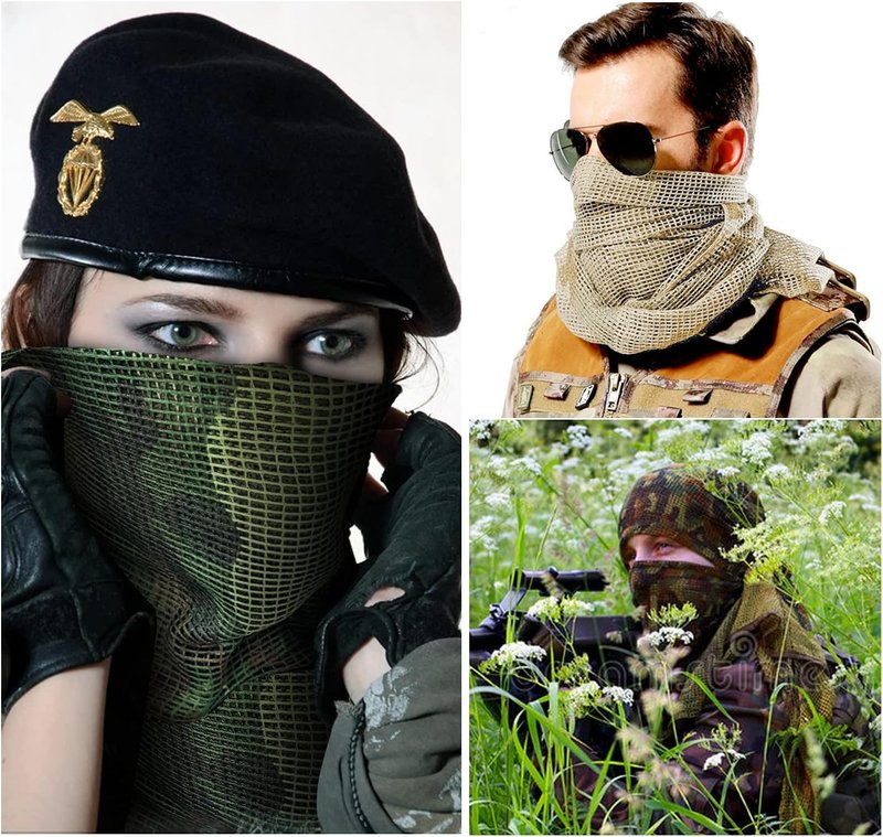 Tactical Scarf - Double-Sided Camo Mesh Sniper Veil for Military Use | Versatile Body Covering