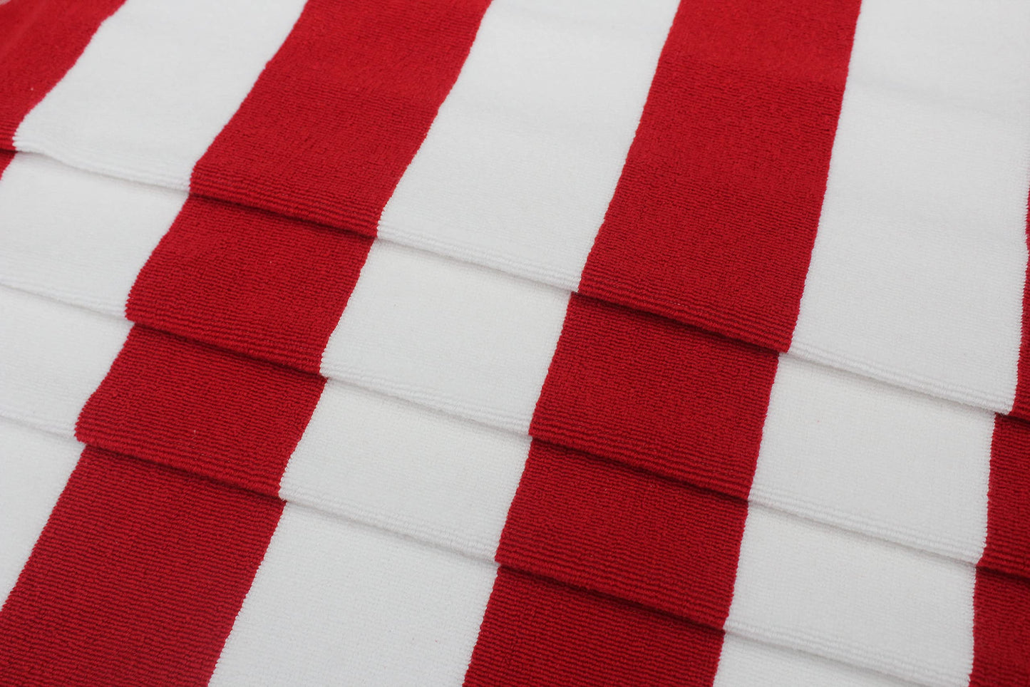 COTTON CRAFT Pool Lounge Chair Cover - Cabana Stripe 100% Cotton Soft Premium Ringspun Terry Towel Chaise Patio Picnic Spa Beach Lounge Cover - Oversized 32 in W x 82 in L x 7 in Pocket – Red White