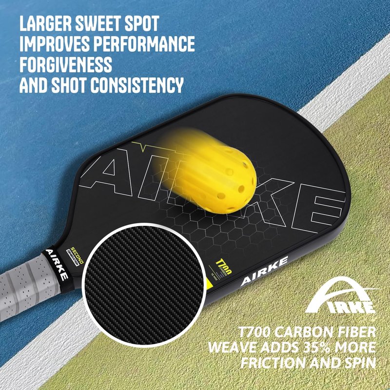 Pickleball Paddles - T700 Carbon Fiber Paddle with Honeycomb Core Pickleball Rackets - Lightweight Precision & Enhanced Shock Absorption